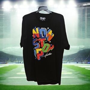 HIP HOP AHP Tee Shirt Says NONSTOP Colored Letters 4X Black Background